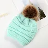 Adultes Fur Pom Bonnets Chapeaux Tricotés à la mode d'hiver de luxe Câble Slouchy Skull Caps Loisirs Fête de la LJJA3101 Beanies