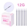 100 pcs/lot stérile jetable de qualité médicale aiguille de perçage corporel 12G pour trousse à outils oreille nez nombril