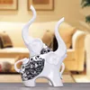 white silver ceramic African elephant home decor crafts room decoration ceramic kawaii ornament porcelain animal figurines