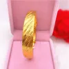18K Vergulde Goud Kleur Bangle Gezicht Breedte 12mm Stijl1-7 Bloem Twill Armband Voor Dames Sieraden Groothandel Retails