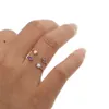 Original original 925 Sterling Silver Purple White Fire Opal Stone Dainty Delicate Open Size Girl Women Elegant Simple Stone Rin9392202