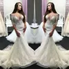 Eleganckie suknie ślubne Klejnot Sheer Neck Pół Rękawy Suknie ślubne Z Koronką Aplika Back Zipper Syrenka Niestandardowe Suknie Ślubne