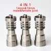 4 in 1 titanium nagel 14 mm19 mm mannelijke vrouwelijke gewricht Domeless GR2 titanium nagel voor glazen waterpijp