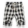 2018 Summer New Men's Shorts Moda Casual Bermudas Plaid Shorts Pure Cotton Straight Loose Beach Marca Ropa tamaño 5XL