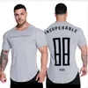 Estate uomo Abbigliamento di marca Moda Fitness t Shirt Bodybuilding Muscle maschile Manica corta Slim Cotton Tee top abbigliamento