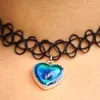 Fancy Color Change Moor Heart Hals Halskette Bset Womens Geschenk Choker Metar Kette Halsketten zum Verkauf