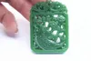 Beautiful (outer Mongolia) jade hand-carved lotus pond - the fish (more than a year) a rectangular amulet necklace pendant.