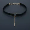 Cirkelhalsband dekorativ av klavikel mode harajuku enkel sammet choker halsband