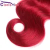 Ombre 1b Red Body Wave Cabelo Tece 3 pcs Dois Tons Vermelho Brasileiro Virgem Extensões de Cabelo Humano Barato Ondulado Raiz Escura Vermelho Ombre Bundle7587048