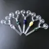 60PCS Skull Design Smoking Pipes Double Pyrex Glass Oil Burner Multicolor Spoon Pipe Round Ball Dome Hand Pipes SW29