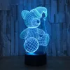 3d niedźwiedzia lampa Boże Narodzenie Walentynki X-Mas prezent dla dzieciaków LED Night Light Party Decor