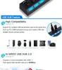 Mini concentrador USB 2,0 de alta velocidad, 4 puertos, concentrador USB portátil, interruptor de 480 Mbps, adaptador/divisor USB para PC y portátil