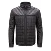 All'ingrosso-Giacca invernale in pelle pilota da uomo 2017 Colletto casual in pelle PU Giacche da uomo Cappotti Giacca trapuntata slim fit Chaquetas Hombre