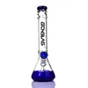 Beaker Bong Tall 16" Bangs lourds avec logo aléatoire Pipe à eau pour narguilé de couleur bleu vert