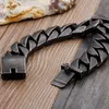 22 cm (8,65 Zoll) breit, 20 mm, 316L-Edelstahl, schwer, 148 g. Cooles kubanisches Biker-Panzerkettenarmband im Vintage-Schwarzton für Herren