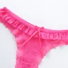 Wholesale Damska bielizna G-String Majtki Sexy Siatki Próby Stringi Kobiet Przezroczyste Intimate Piękne Ruffles Panty Drop Shipping 1504