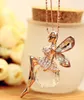 Het stil ängel vingar hänge kristall halsband set med dyrbara tjejer lång tröja kedja mode klassisk delikat