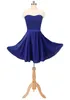 Cheap Short Knee-Length Chiffon Sweetheart Bridesmaid Dress A Line With Sash Bridesmaid Dresses Lace-up Back