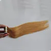 100 г ленты в наращиваниях человеческих волос Прямая 40 шт. Бразильская девственница волосы мед белокурая лента в человеческих волосах
