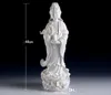 Предметы коллекционирования 18"китайский Дэхуа белый фарфор Lianhua Кван-инь Гуань Инь статуя богини