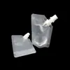 100mlの透明なプラスチックスタンドアップパッケージバッグコーナースパウト付き100 mlのドイピックスパウト蓋ポーチ液体飲料飲料フルーツジュース大豆ミルクストレージ