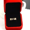 Love English letter rings for women couple gift female fashion simple micro-set ring accessories retail wholesale