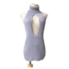 New Sexy Open Chest Cosplay Backless Virgin Killer Sweater Turtleneck Bodysuit Bandage Knitted Sweaters and Pullovers for Women