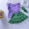 Baby Mädchen Kleidung Set 2018 Sommer Meerjungfrau Kurzarm T-shirt Kurze Hosen Stirnband 3PCS Mädchen Outfits Kinder Kleidung für Mädchen Kleidung Sets