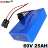Free Shipping 60V 25AH E-Bike Lithium Battery packs For Bafang BBSHD 1500W Motor 18650 Electric Bicycle Battery 60V +5A Charger