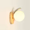 Chinese ovale houten basis glazen bal slaapkamer beddensides wandlamp badkamer spiegel voorwand sconce kast trap case wandverlichting armaturen