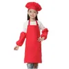 3шт/комплект дети кухня талии 12 цветов детские фартуки с рукавами и шеф-повар шляпы для покраски приготовления выпечки