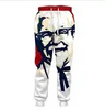 Commercio all'ingrosso - Divertente KFC Colonel 3D Pantaloni da jogging Pantaloni da uomo Pantaloni larghi casual Bottoms Abbigliamento da uomo per pantaloni stile hip-hop unisex QE03