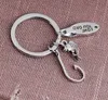 Fish Hooks Key Rings Metal Silver color LOVE YOU DAD Keychain Creative Keyring for Father Mens Fashion Jewelry Father's Day Gifts