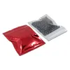 Back Red Resealable Foil Mylar Zipper Packaging Bags Aluminum Foil Food Storage Bags with Zipper Clear Front Foil Packing Material Pouches