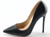 女性のクラシックなデザインポインテッドトゥブラックヌードパテントレザーパンプスブランドの靴 10 センチメートル 12 センチメートルフォーマルハイヒール格安結婚式の靴
