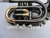 OVES Unique Beautiful Pocket Bb Trumpet Professional Musical Instrument Brass Tube Surface Black Plated Trumpet With Case