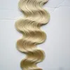 8a 40pcs blond brasiliansk kroppsvåg tejp hårförlängningar 100g hud väft hårförlängningar remy sömlös tejp i mänskliga hårförlängningar 10 "-26"