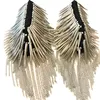 1 par feitos artesanal de moda Epaulet Mulheres Festa Rivet Punk Accessories Kpop Handmade Fringed Pikes Broche Tassel Metal Epaulette / Atacado