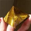 55 g Natural Tiger Eye Quartz Crystal Pyramid Gemstone Quartz Pyramid Mineral Prover ökade energiläkning