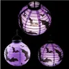 Halloween Lampion Ball Papper Pumpa LED Hängande Lantern DIY Festival Party Decor Present Led Lantern Home Party Decor Supplies