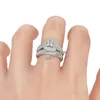 Mode-sieraden Dames Verlovingsring PAVE SET 138 STKS CZ Geboortestones Ring 14Kt White Gold GF Wedding Band Ring Set
