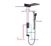 Rolya Matowy Czarny Wodospad Łazienka Prysznic Zestawy Przesuwne Bar Luksusowy Stały Mosiądz Duża Ukryta Łazienka Prysznic Kran Prysznic w Ściany Rain Shower