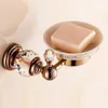 Soap Dishes Euro style Crystal Brass Soap Holder Ceramics Soap Dish For Bathroom Home Decoration Bathroom Accessories HK-31