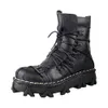 Bottes de grande taille Men039 Martin Boots High Top Lace Up Geatin Leather Man Skull Boots 152020D506231114
