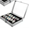 Watch Box Cases 12 Grid Slots Watch Winder Aluminum alloy Inside Container Jewelry Organizer Accessories Display Storage Case1 Boxes &