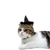 1pc Cat Halloween Cosplay Fancy Dress Magic Black Wizard / Witch's Hat + Scraf Set Halloween husdjursdräkter