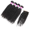 Superior Leverantör Brasilianska Virgin Hårförsäljare Kinky Curly Human Hair Weave Bundlar med Lace Frontal Closure Hair Extensions Wefts för dig