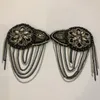 Nova chegada vintage acessórios de moda strass borla grande epaulette kpop handmade jóias epulet / carreta para mulheres e homens
