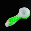 New Arrival 4 Inch Glow in the Dark Glass Spoon Pipe Oil Burner Pipes Scorpion Heady Glass Pipes Multicolor Luminous Smoking Pipes GID10