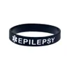 100 pcs alerta epilepsia pulseira de borracha de silicone como um lembrete na vida diária por desgaste esta jóia
